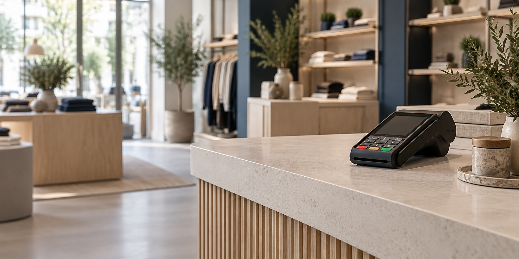 Illustrative payment terminal at a retail point of service